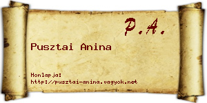 Pusztai Anina névjegykártya